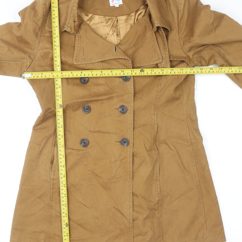 A for Arcade Womens Brown L Trench Coat Cotton Twill Mid-Length