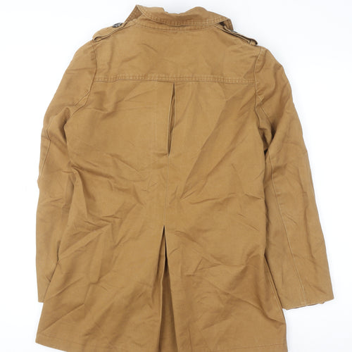A for Arcade Womens Brown L Trench Coat Cotton Twill Mid-Length