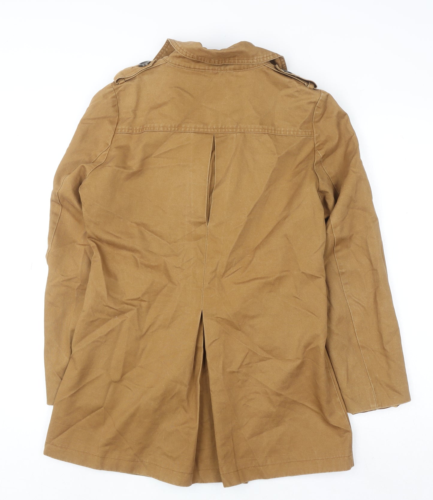 A for Arcade Womens Brown L Trench Coat Cotton Twill Mid-Length