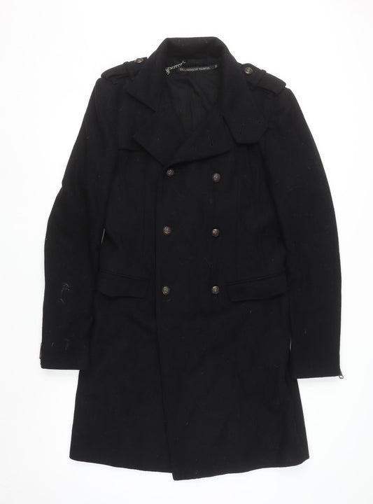 Bolongaro Trevor Women's Black Wool Military Coat Size M