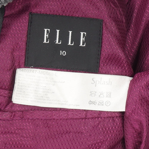 ELLE Women's Grey Tweed Long Overcoat Size 10 Lined Autumn Winter