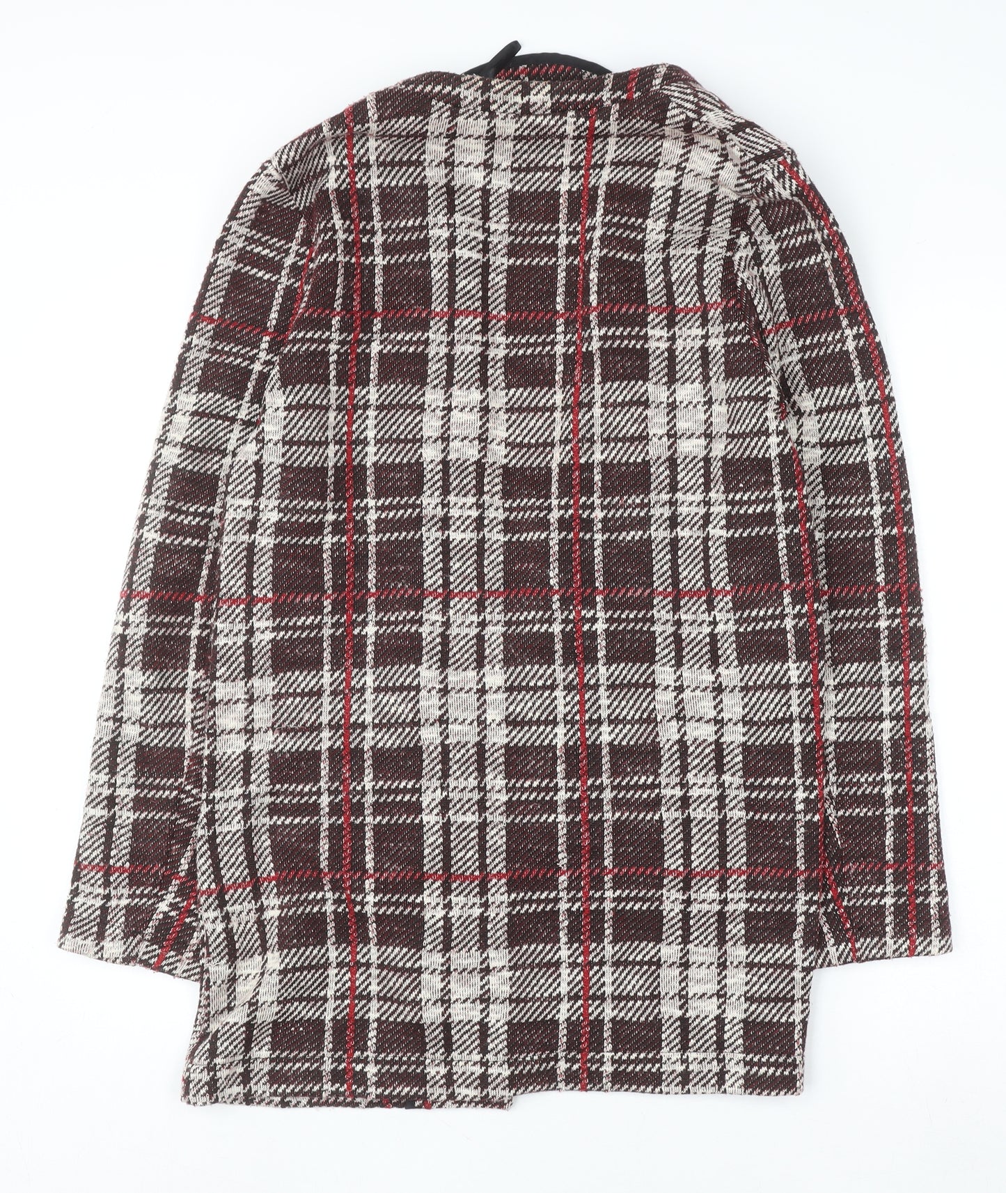New Look Women Brown Check Tweed Mid-Length Coat UK 12