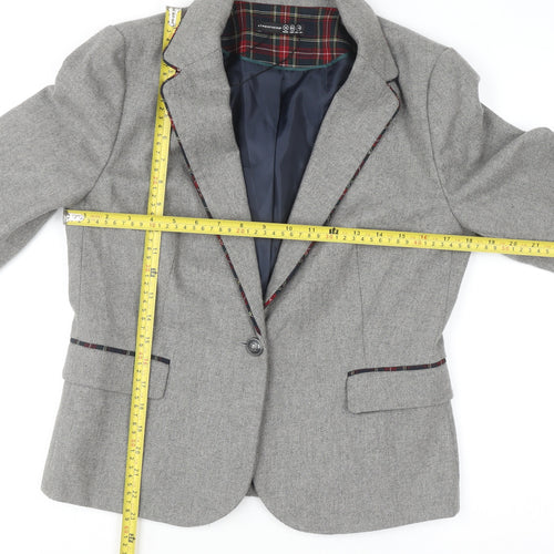 Atmosphere Women's Grey Tweed Blazer Size 14 Classic Work Jacket