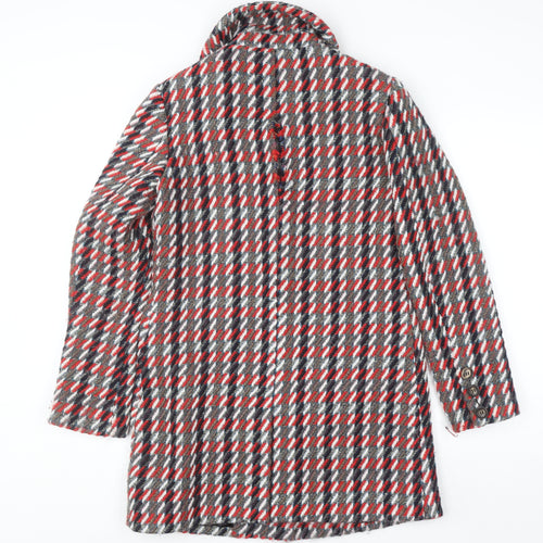 Glamorous Women's Multicoloured Check Wool Blend Mid-Length Coat Size 10