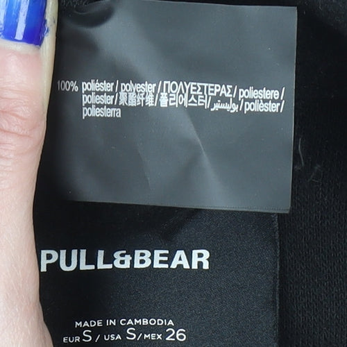 Pull&Bear Womens Black Long Overcoat S Classic Buttoned Style