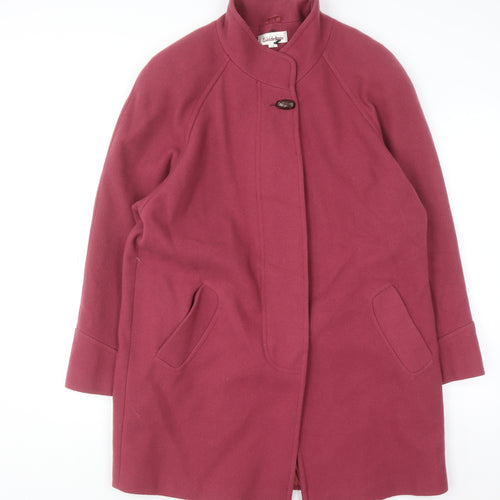 Kaleidoscope Women's Purple Wool Mid-Length Overcoat Size 12