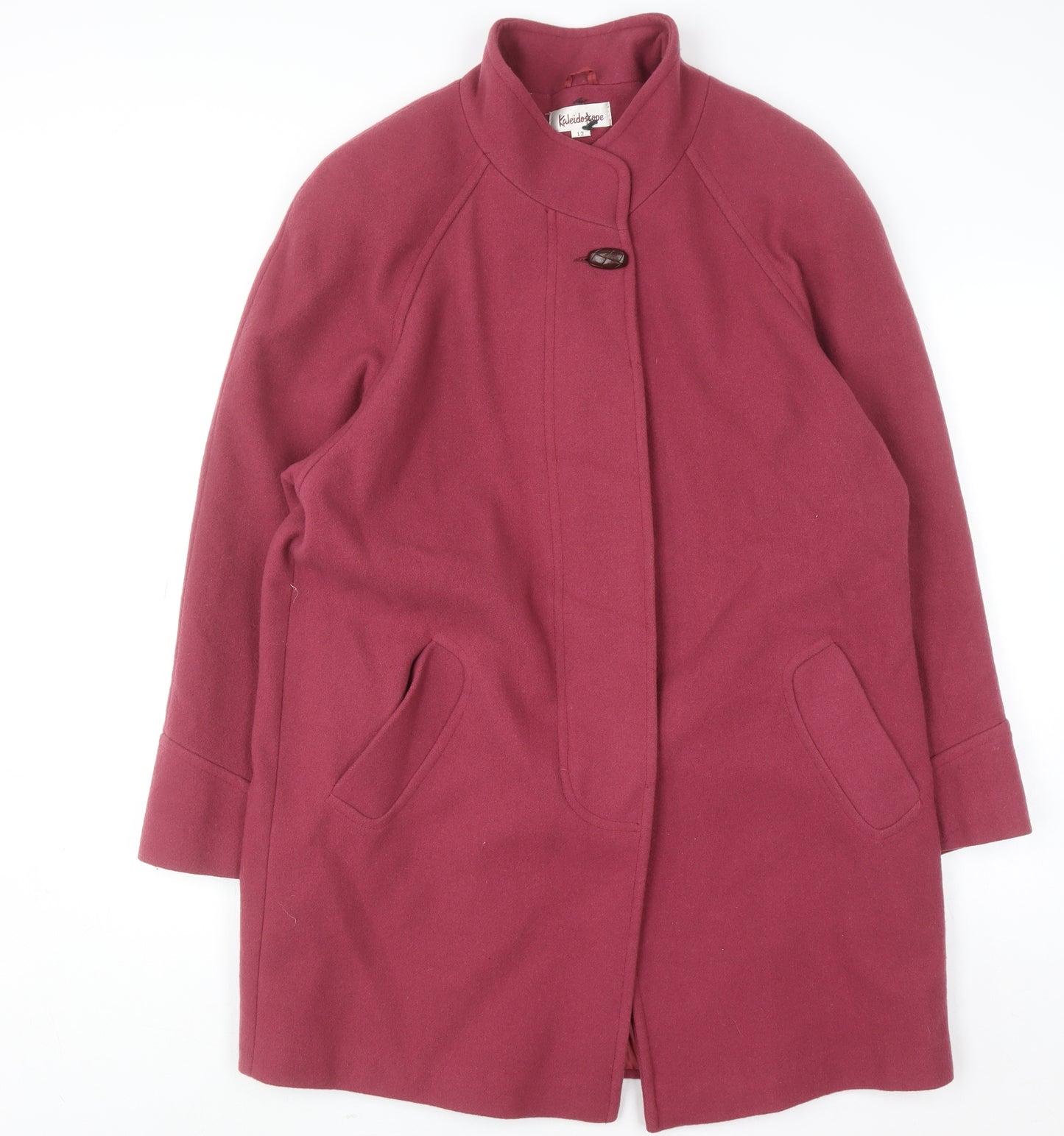 Kaleidoscope Women's Purple Wool Mid-Length Overcoat Size 12
