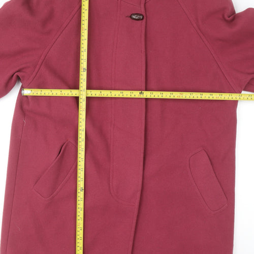 Kaleidoscope Women's Purple Wool Mid-Length Overcoat Size 12