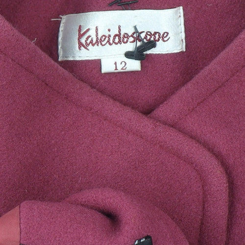 Kaleidoscope Women's Purple Wool Mid-Length Overcoat Size 12