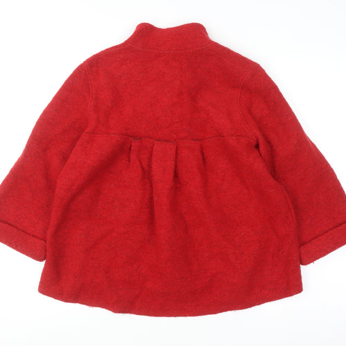 Next Women Red Wool Blend Mid-Length Overcoat Size 14