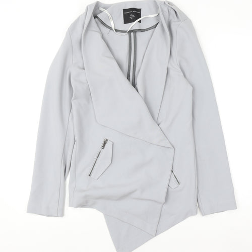 Dorothy Perkins Women's Grey Size 10 Open Front Zip Cardigan