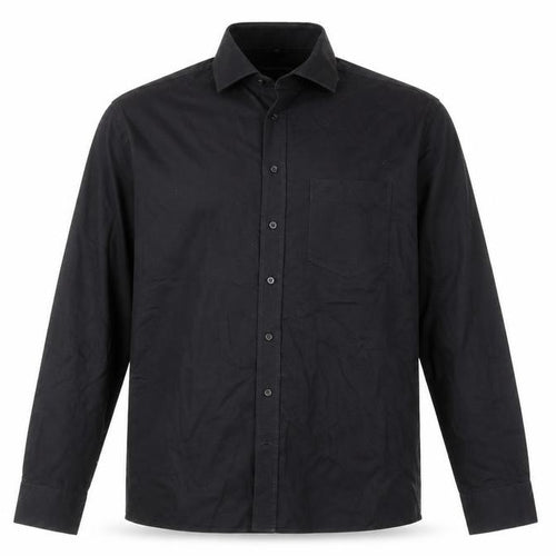 Seidensticker Men’s Black 16.5in Cotton Long Sleeve Button-Up Shirt