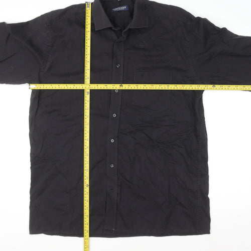 Seidensticker Men’s Black 16.5in Cotton Long Sleeve Button-Up Shirt
