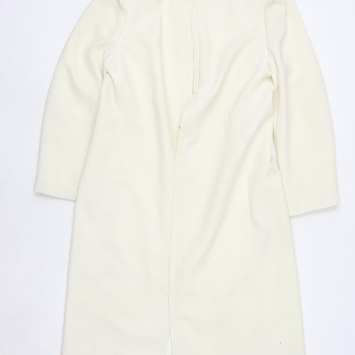 Windsmoor Women Ivory Long Overcoat Size 12 Polyester Formal