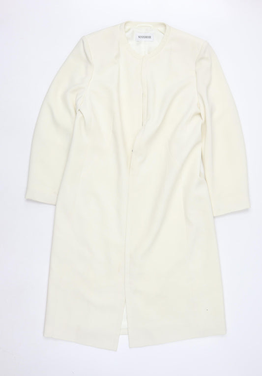 Windsmoor Women Ivory Long Overcoat Size 12 Polyester Formal