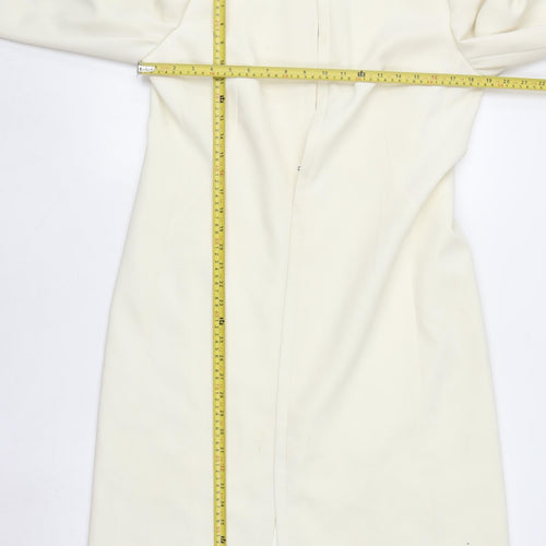 Windsmoor Women Ivory Long Overcoat Size 12 Polyester Formal