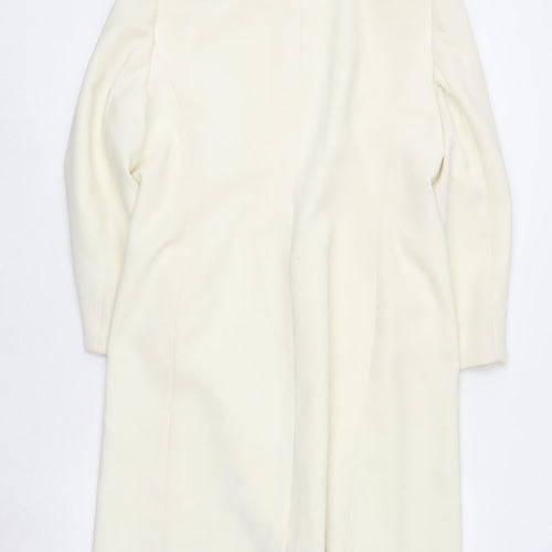 Windsmoor Women Ivory Long Overcoat Size 12 Polyester Formal