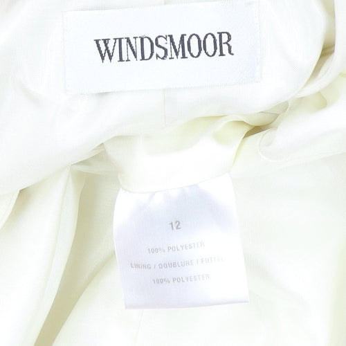 Windsmoor Women Ivory Long Overcoat Size 12 Polyester Formal