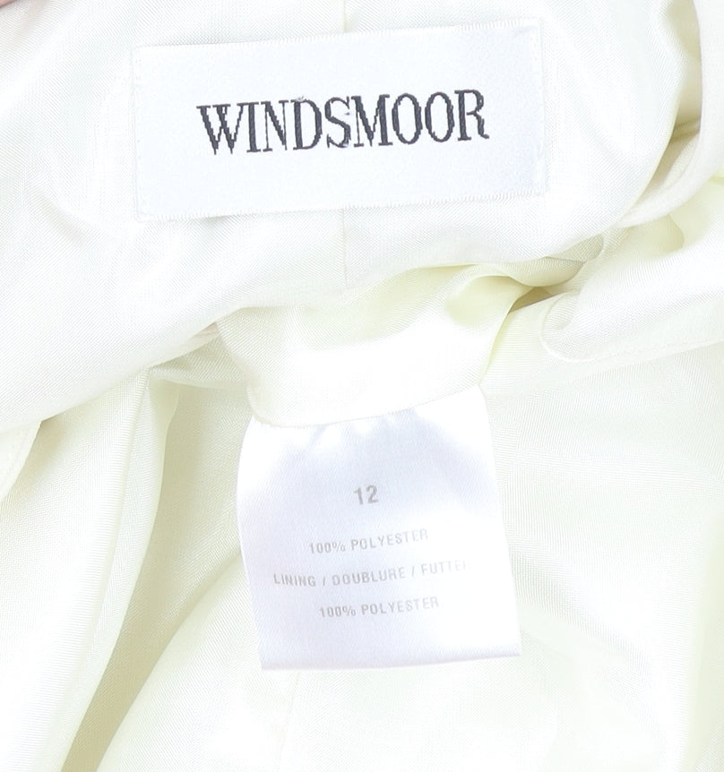 Windsmoor Women Ivory Long Overcoat Size 12 Polyester Formal