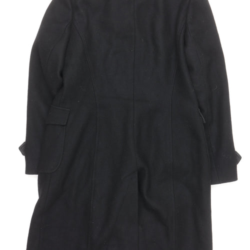 Dorothy Perkins Women’s Black Wool Blend Long Pea Coat Size 14