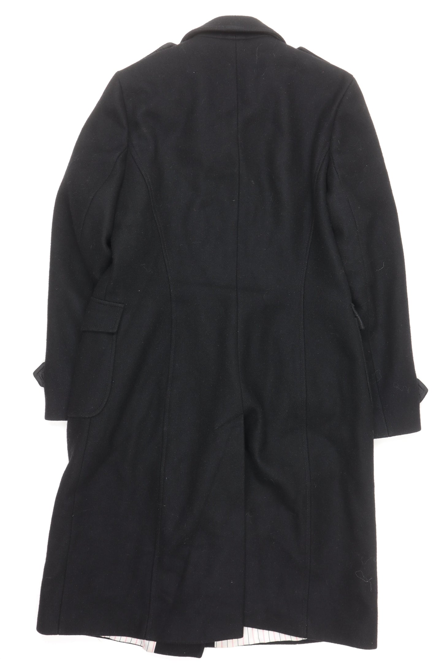 Dorothy Perkins Women’s Black Wool Blend Long Pea Coat Size 14