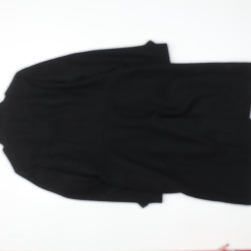 Dorothy Perkins Women’s Black Wool Blend Long Pea Coat Size 14