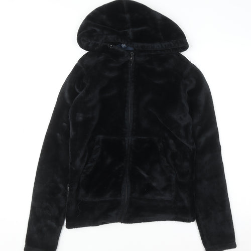 Mountain Warehouse Women Black Full Zip Fleece Hoodie UK 10
