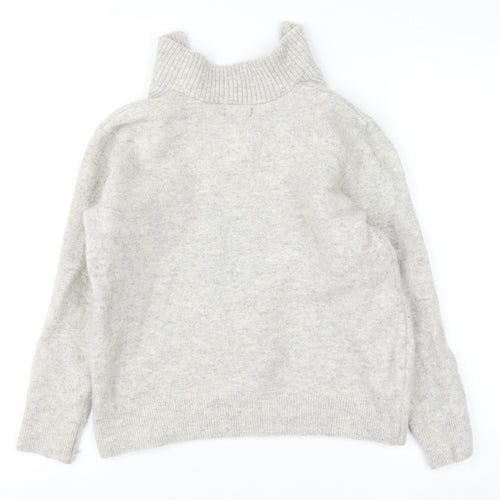 Lincoln Boys Grey Lambswool 1/2 Zip Jumper L Warm Winter Knit