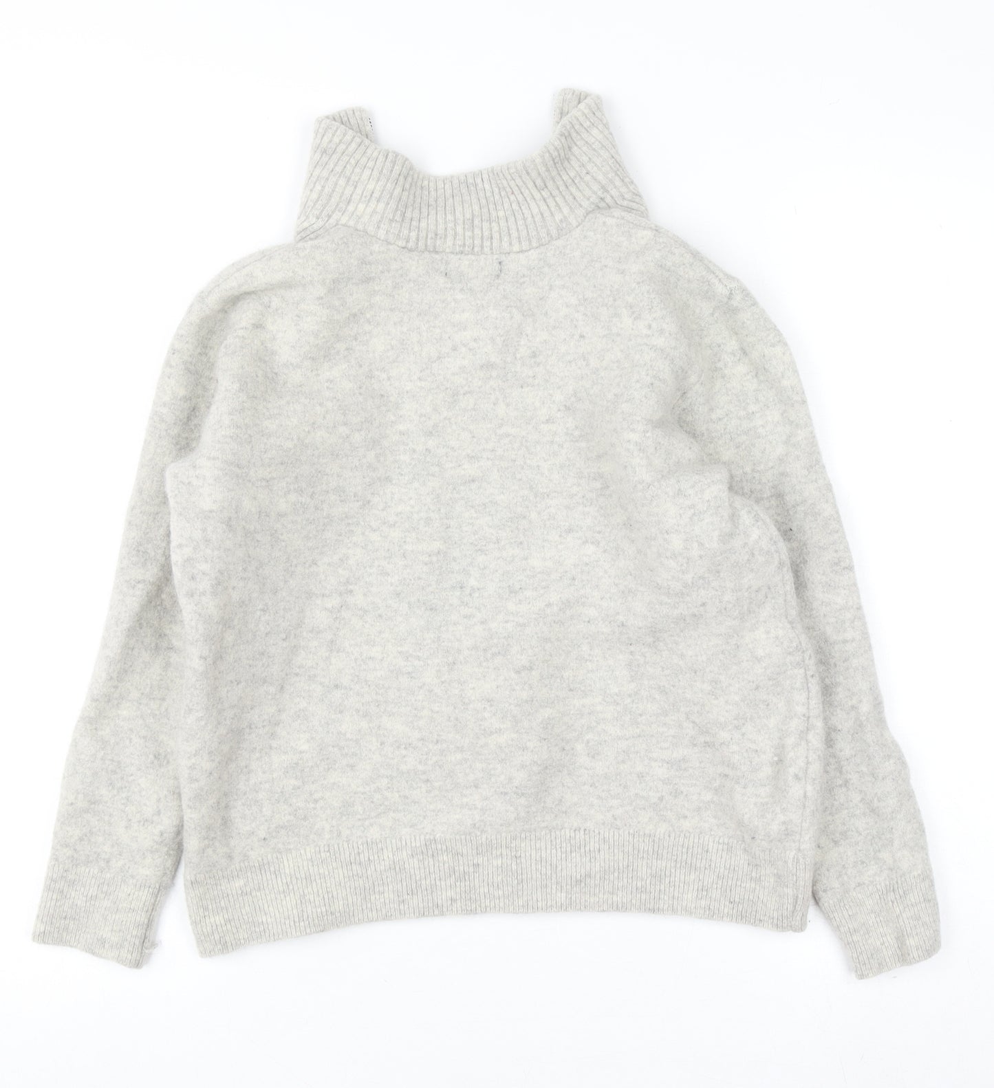 Lincoln Boys Grey Lambswool 1/2 Zip Jumper L Warm Winter Knit