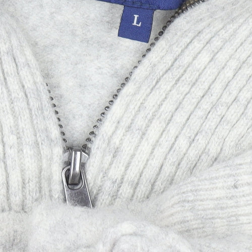 Lincoln Boys Grey Lambswool 1/2 Zip Jumper L Warm Winter Knit