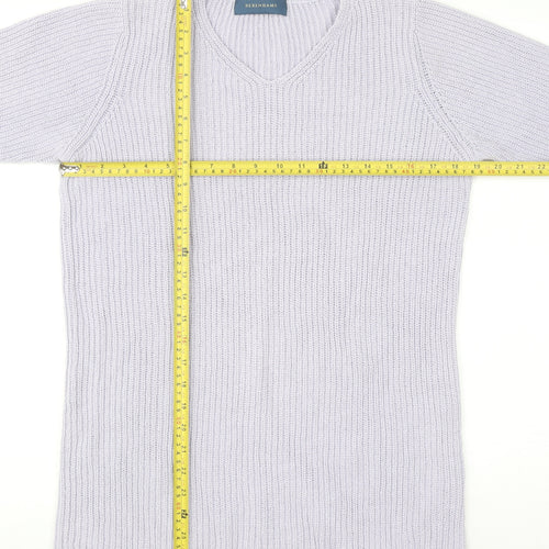 Debenhams Women’s Ivory Cotton V-Neck Chunky Knit Jumper Size 10