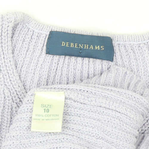 Debenhams Women’s Ivory Cotton V-Neck Chunky Knit Jumper Size 10