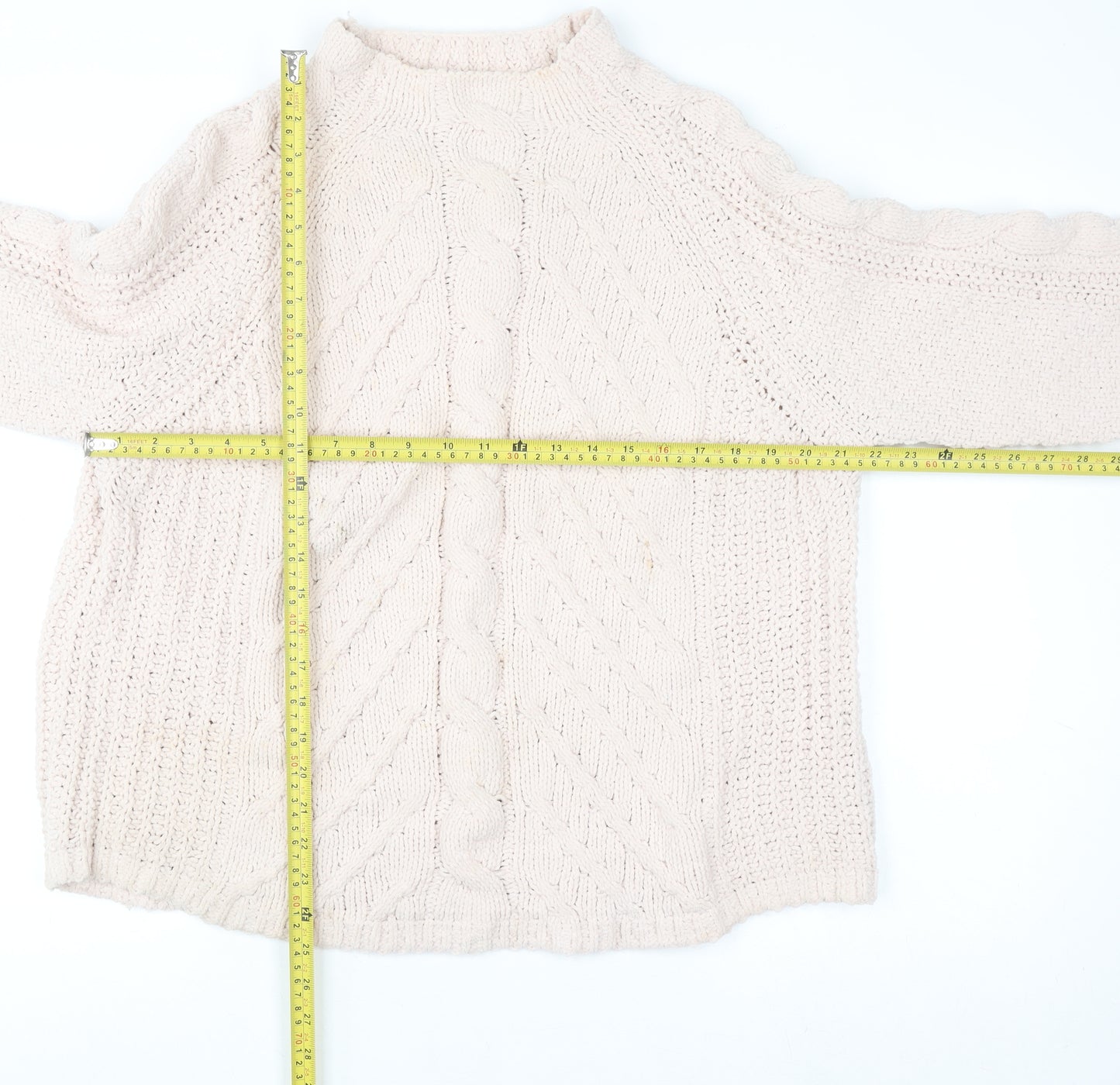 Marks and Spencer Women’s Beige Cable Knit Pullover Jumper L