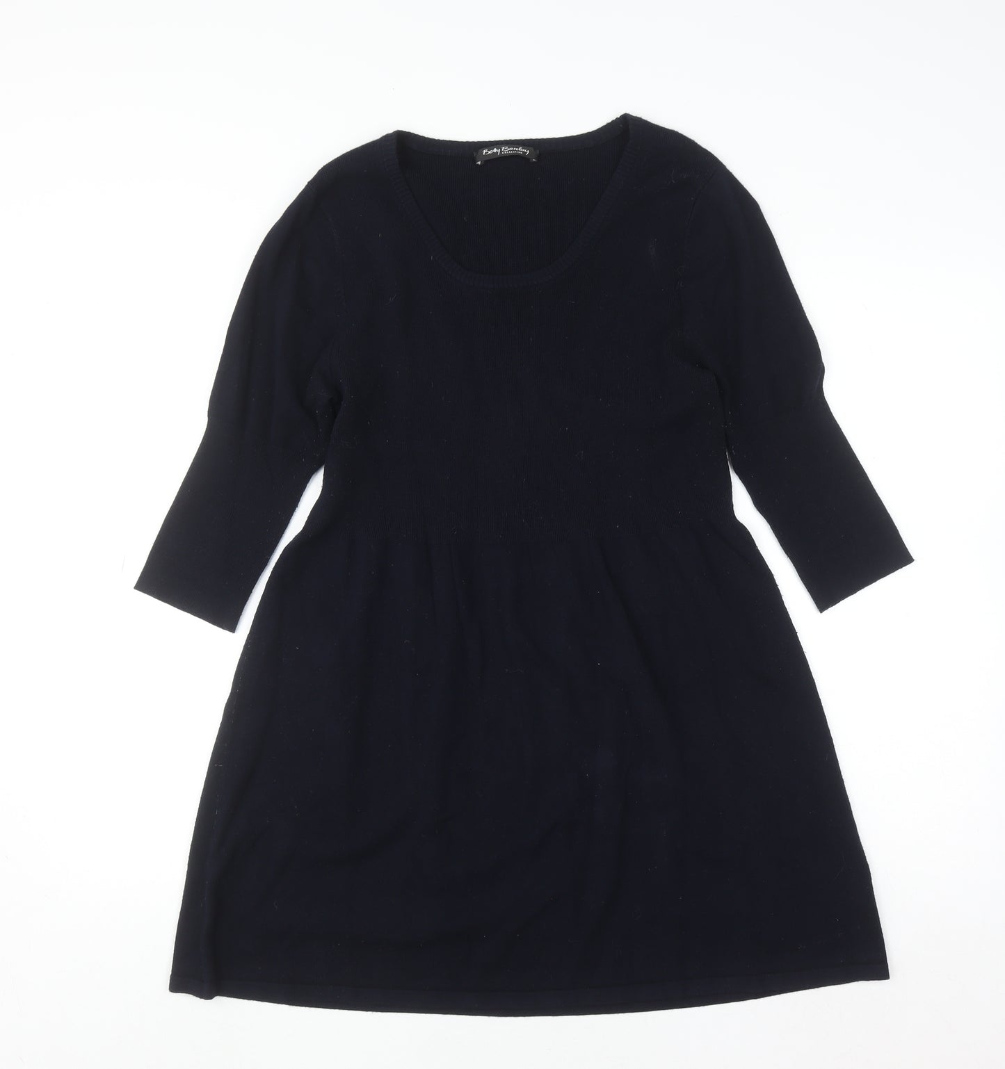 Betty Barclay Women’s Black Knit Fit & Flare Dress Size 16 3/4 Sleeve