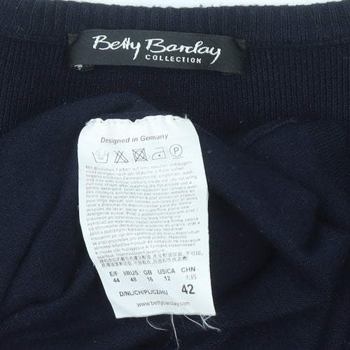 Betty Barclay Women’s Black Knit Fit & Flare Dress Size 16 3/4 Sleeve
