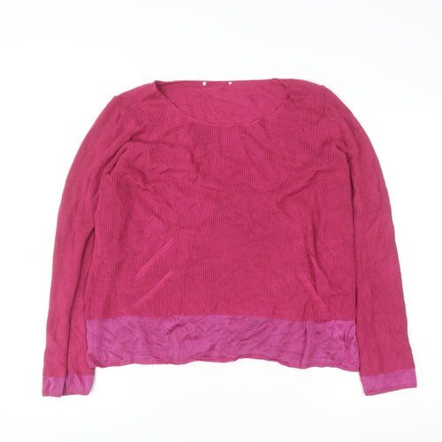 Marks and Spencer Women’s Pink Scoop Neck Knit Jumper Size 16