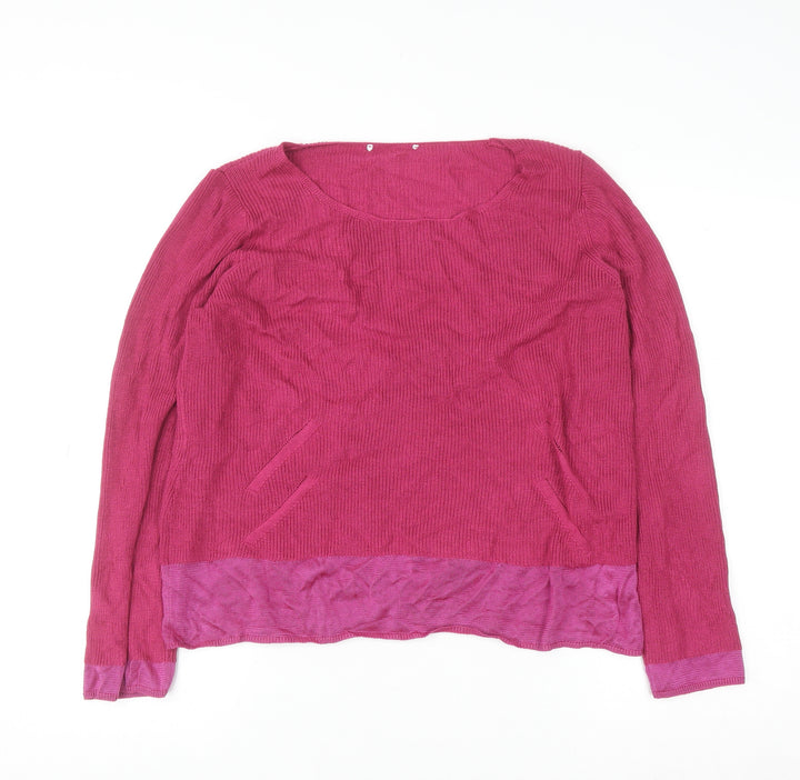 Marks and Spencer Women’s Pink Scoop Neck Knit Jumper Size 16