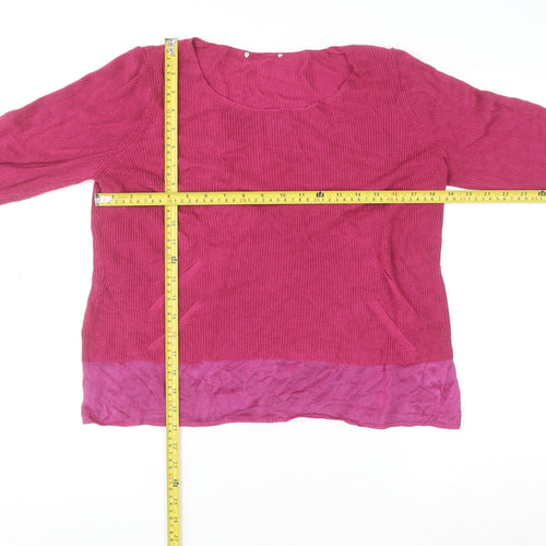 Marks and Spencer Women’s Pink Scoop Neck Knit Jumper Size 16