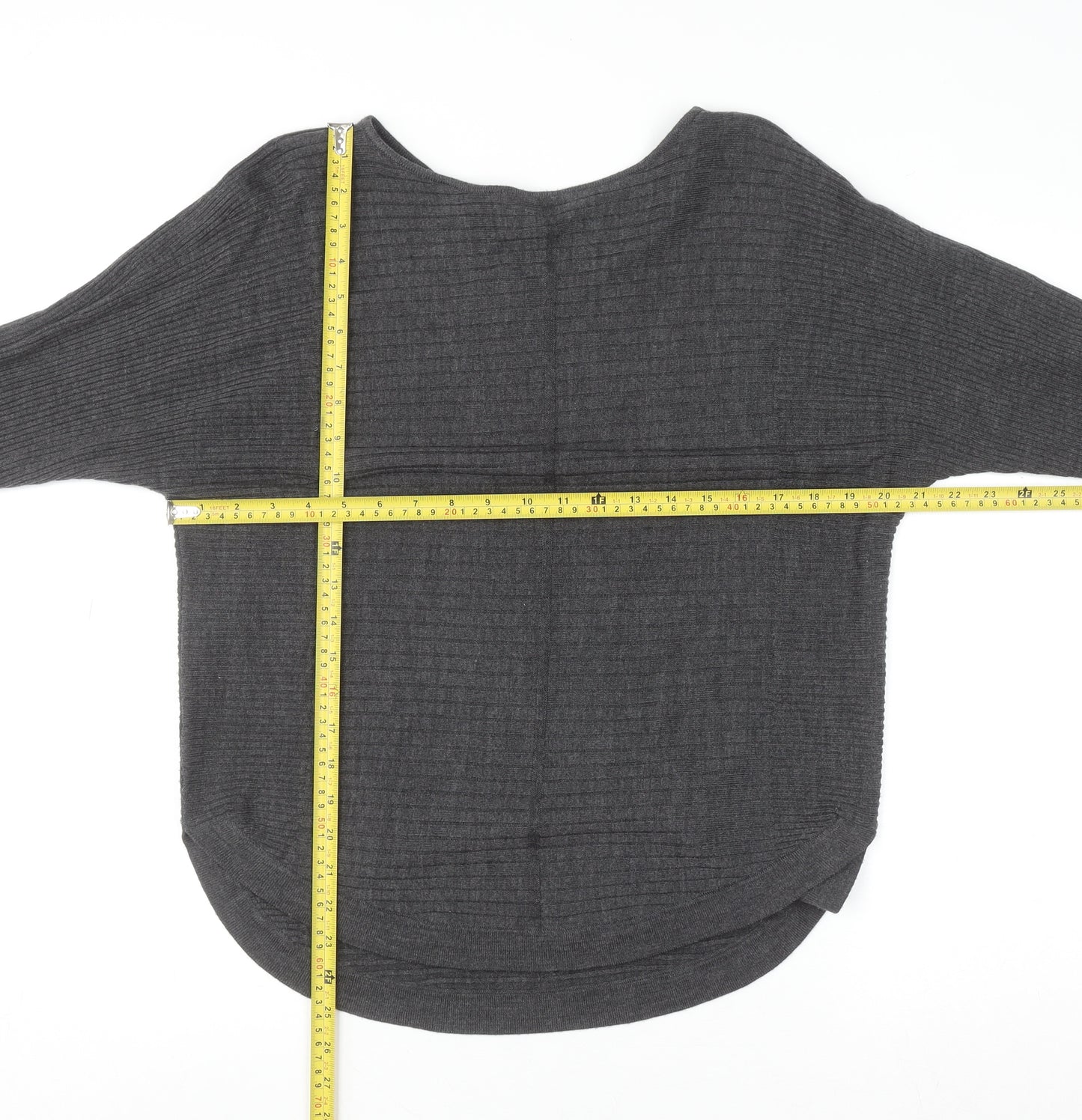 Principles Womens Grey Acrylic Knit Pullover Jumper Size 12