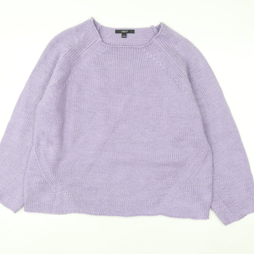 Next Women’s Purple L Knit Wool Blend Crew Neck Jumper L Long Sleeve