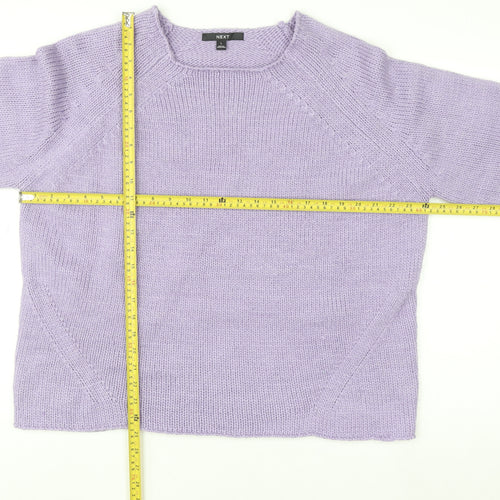 Next Women’s Purple L Knit Wool Blend Crew Neck Jumper L Long Sleeve