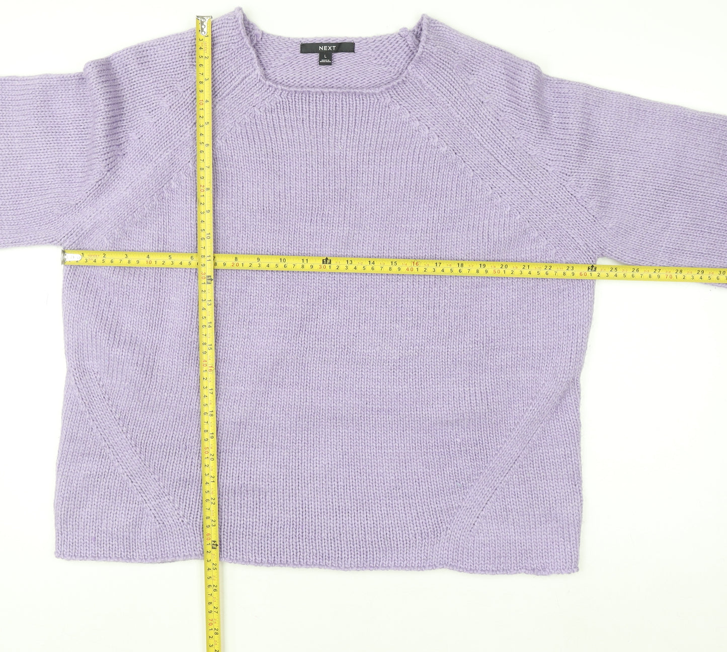Next Women’s Purple L Knit Wool Blend Crew Neck Jumper L Long Sleeve