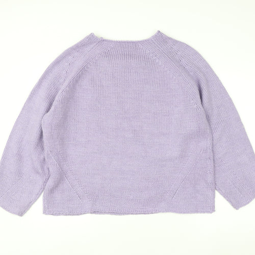 Next Women’s Purple L Knit Wool Blend Crew Neck Jumper L Long Sleeve