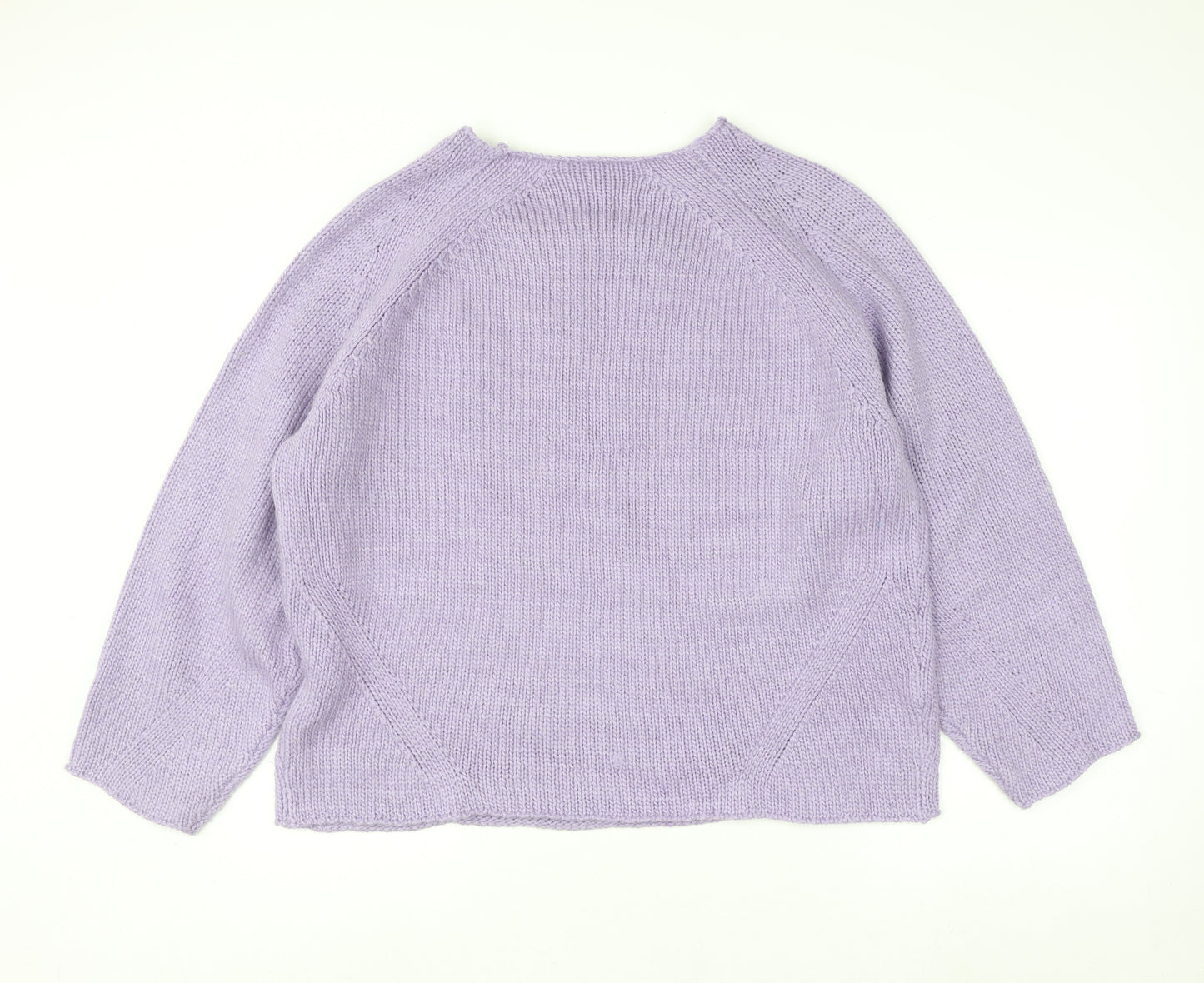 Next Women’s Purple L Knit Wool Blend Crew Neck Jumper L Long Sleeve