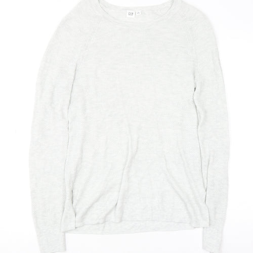 GAP Women’s Light Grey XS Crew Neck Cotton Blend Jumper