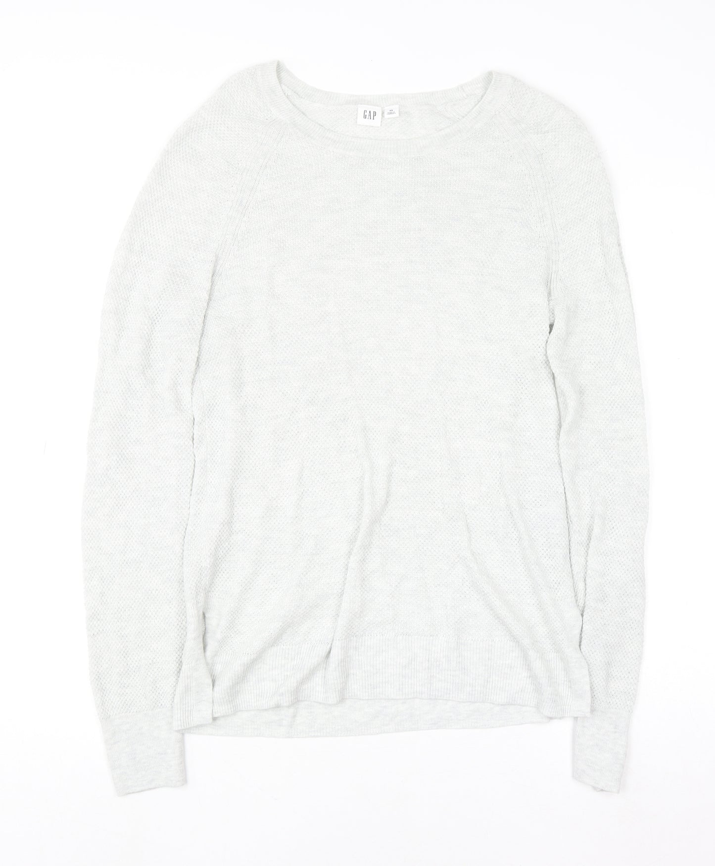 GAP Women’s Light Grey XS Crew Neck Cotton Blend Jumper