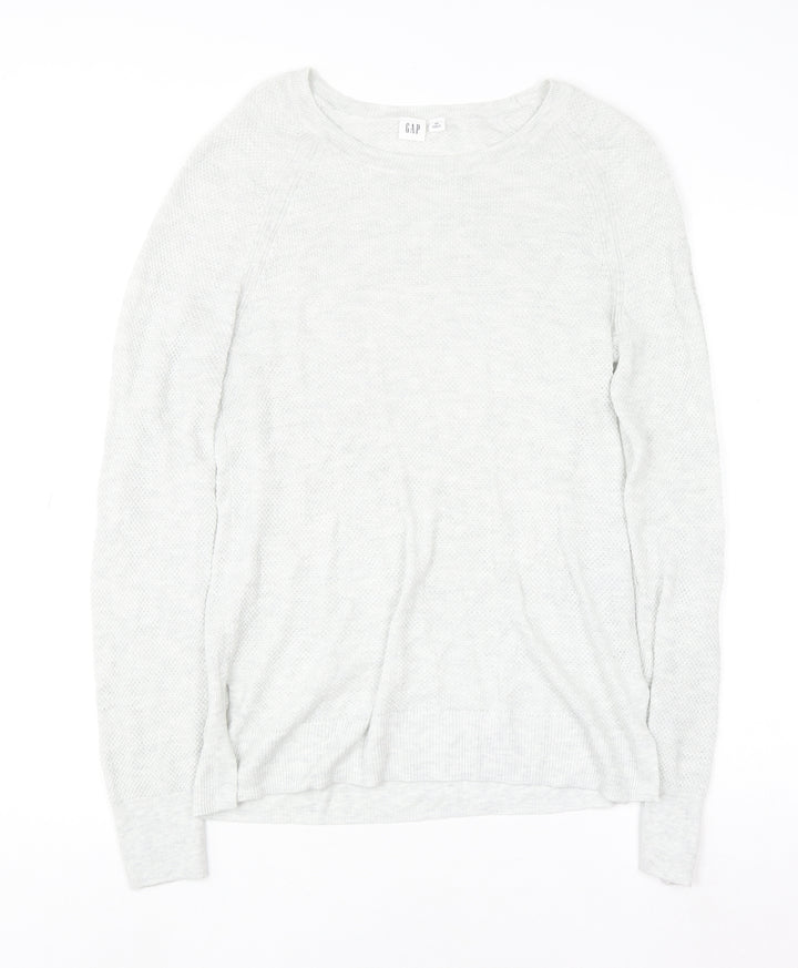 GAP Women’s Light Grey XS Crew Neck Cotton Blend Jumper