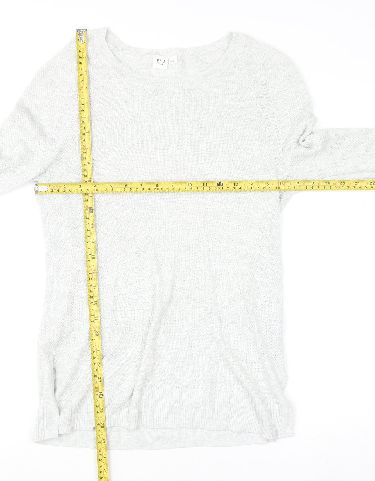 GAP Women’s Light Grey XS Crew Neck Cotton Blend Jumper