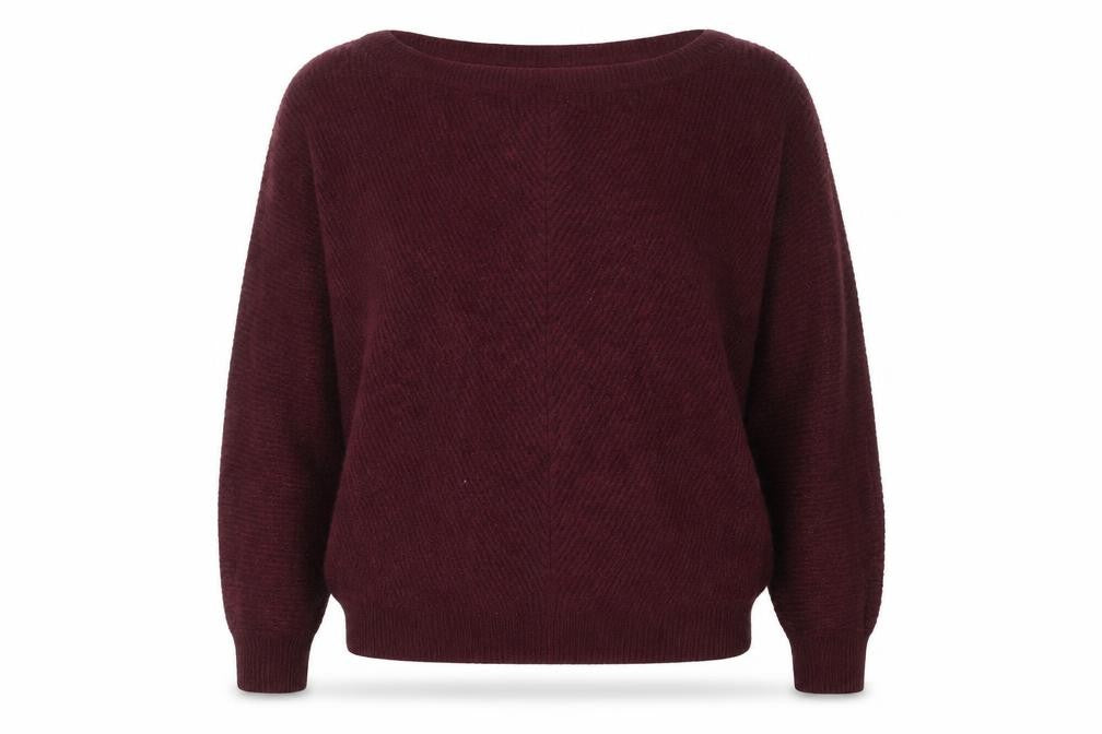 Front view of Mauvette Women's Brown, size 12, Knitted Boat Neck jumper