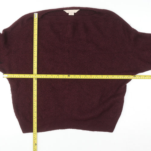 Mauvette Women's Brown Size 12 Knitted Boat Neck Pullover Jumper